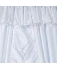 2-Piece Ruffled Priscilla Window Curtain Panel Pair with ties - 80x63" White
