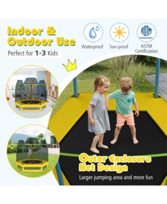 7 Feet Kids Recreational Bounce Jumper Trampoline-Yellow