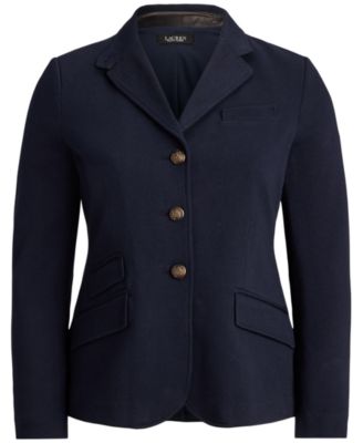 Plus Size Cotton Herringbone Jacquard Blazer