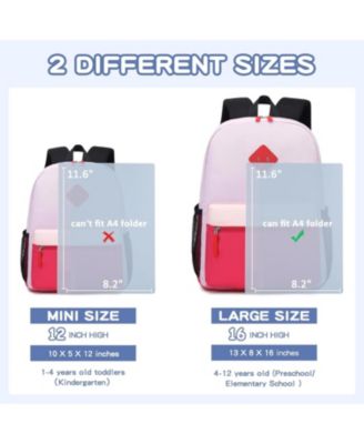Kids Backpack, 16'' Lightweight School Backpack for Boys Girls,Casual Bookbag for Primary Elementary Middle School,Age 5-14，Pink,Large Size