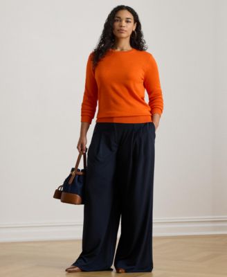 Plus Size Cotton-Blend Crewneck Sweater