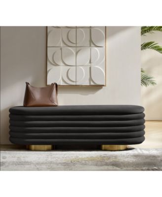 Rupert Bench with Gold-finished Metal Legs