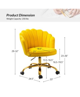 Woman Modern Cute Shell Back Upholstered Desk Chair for Vanity, Living Room