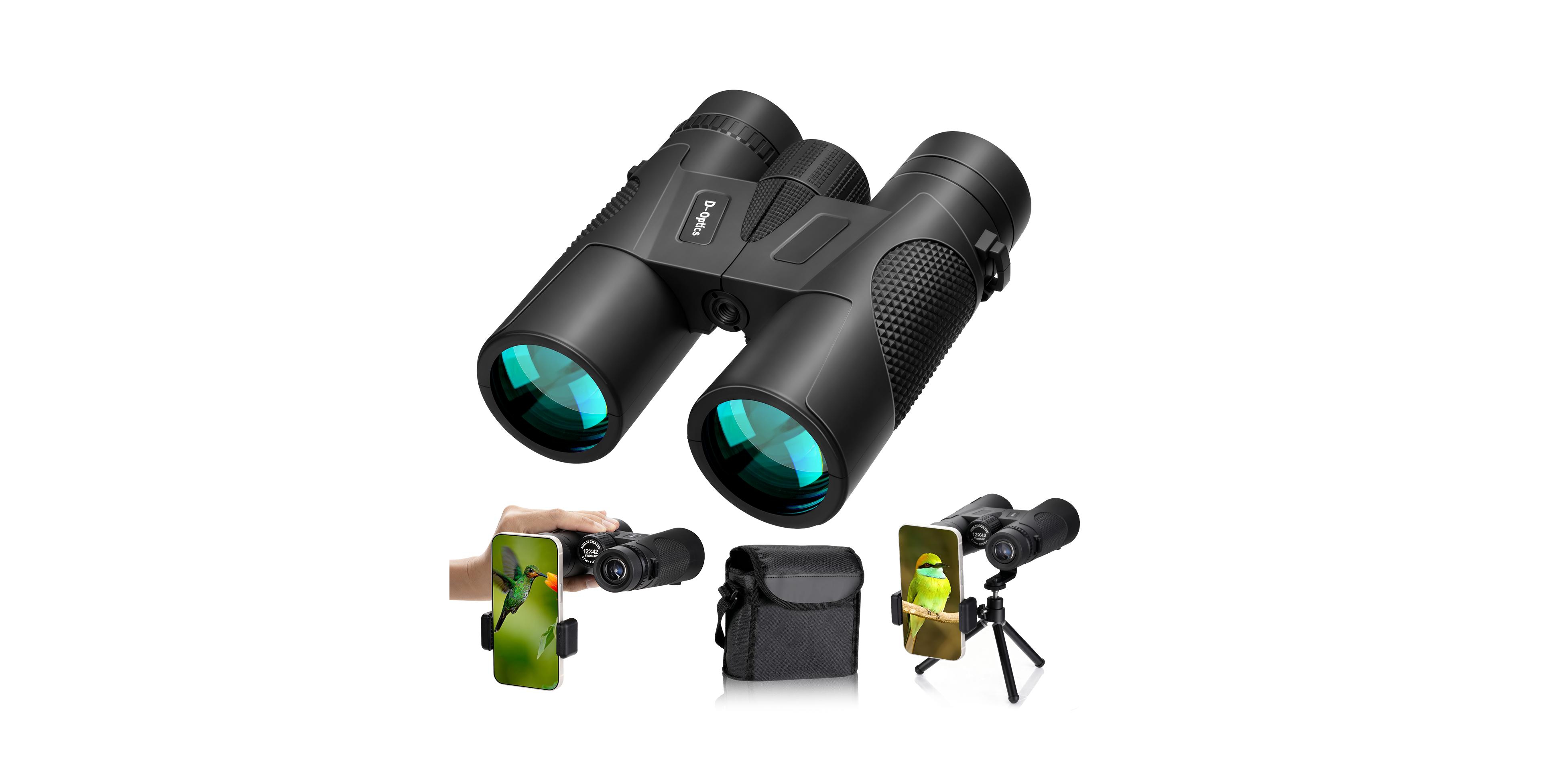 Sugift 12x42 Hd Binoculars for Adults – High Powered Waterproof Binoculars with Phone Adapter, Tripod & BAK4 Prism
