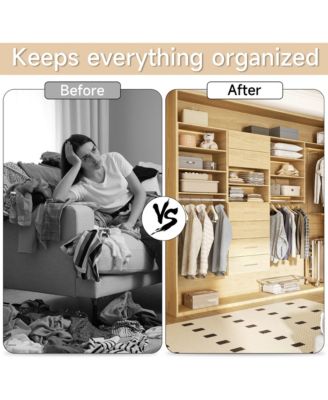 Lovmor Wood Shelf Medium Double Hanging Closet Unit