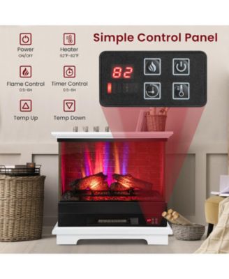 27 Inch Freestanding Fireplace with Remote Control
