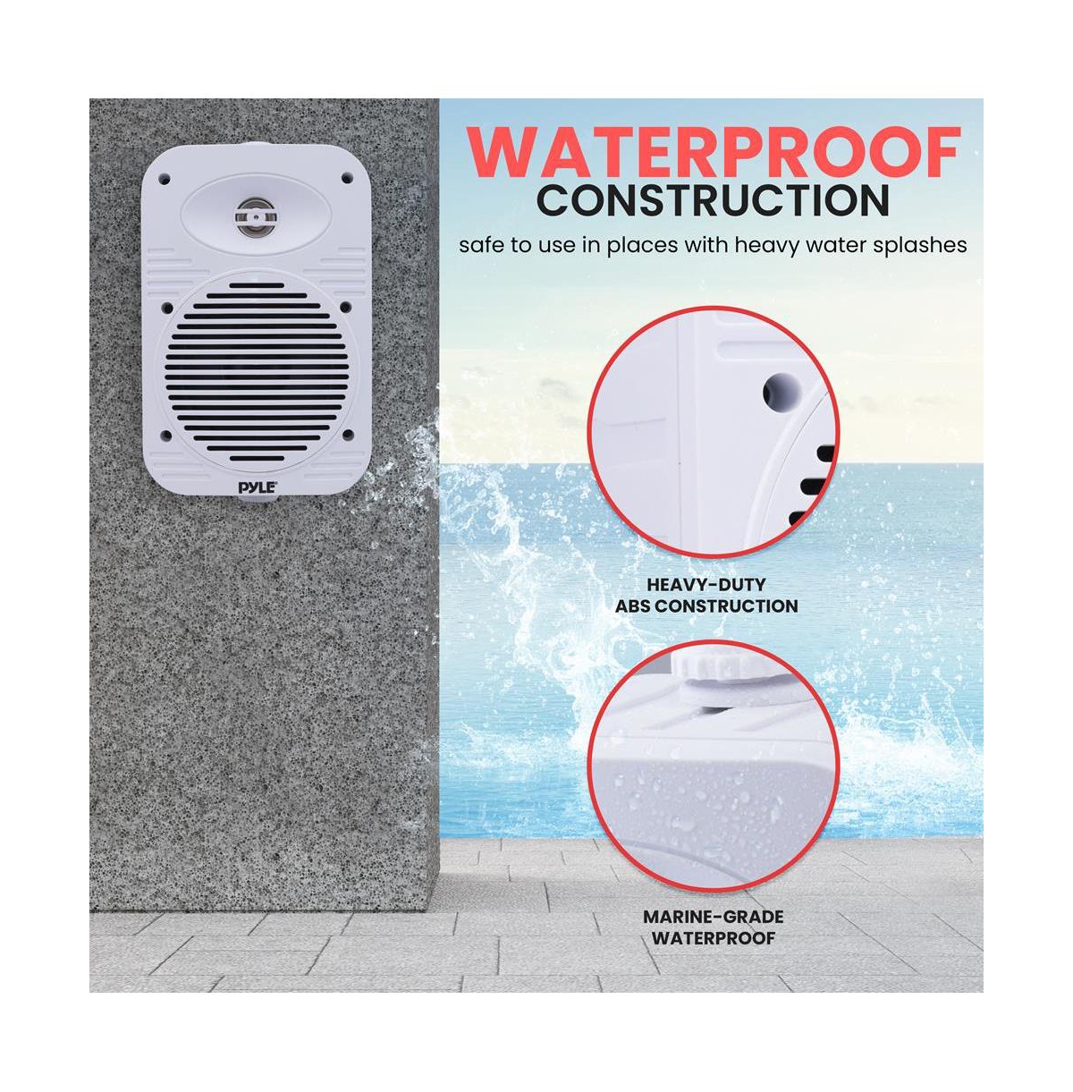 Pyle 5.25” 2-Way Bluetooth Indoor/Outdoor Speaker System (PDWRBT56WT.1)