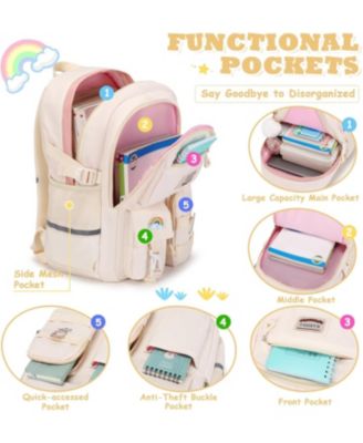 Girls Backpack 3 Pcs Set Multiple Pockets