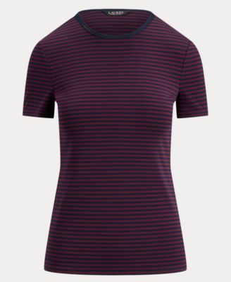 Women's Striped Short-Sleeve Crew Neck T-Shirt