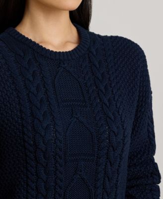 Women's Cable-Knit Crewneck Sweater