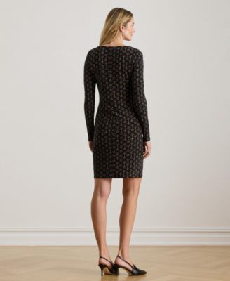 Women's Geo Print Boat Neck Dress