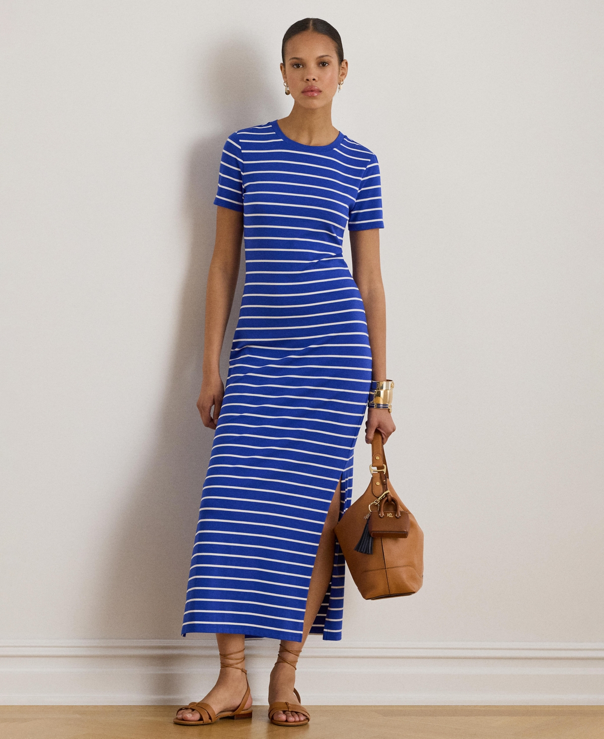 Lauren Ralph Women's Striped Short-Sleeve Dress