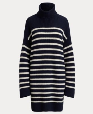 Women's Striped Turtleneck Dress