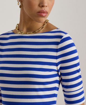 Women's Striped Boat Neck T-Shirt