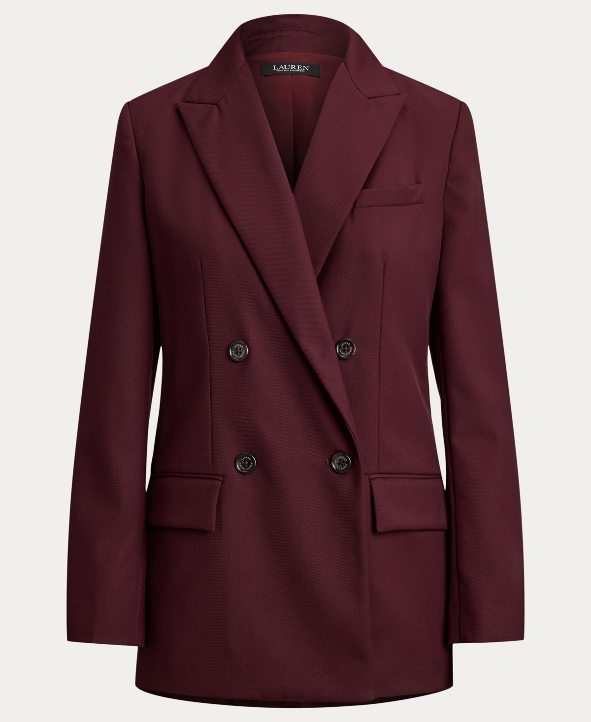Ralph Lauren Women's Double-breasted Twill Blazer In Burgundy