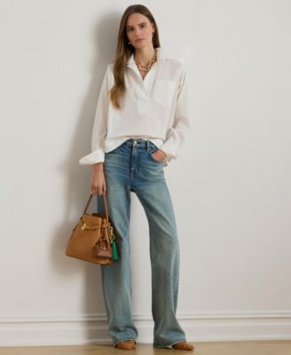 Women's Cropped Long-Sleeve Shirt