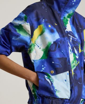 Women's Abstract-Print Windbreaker Jacket