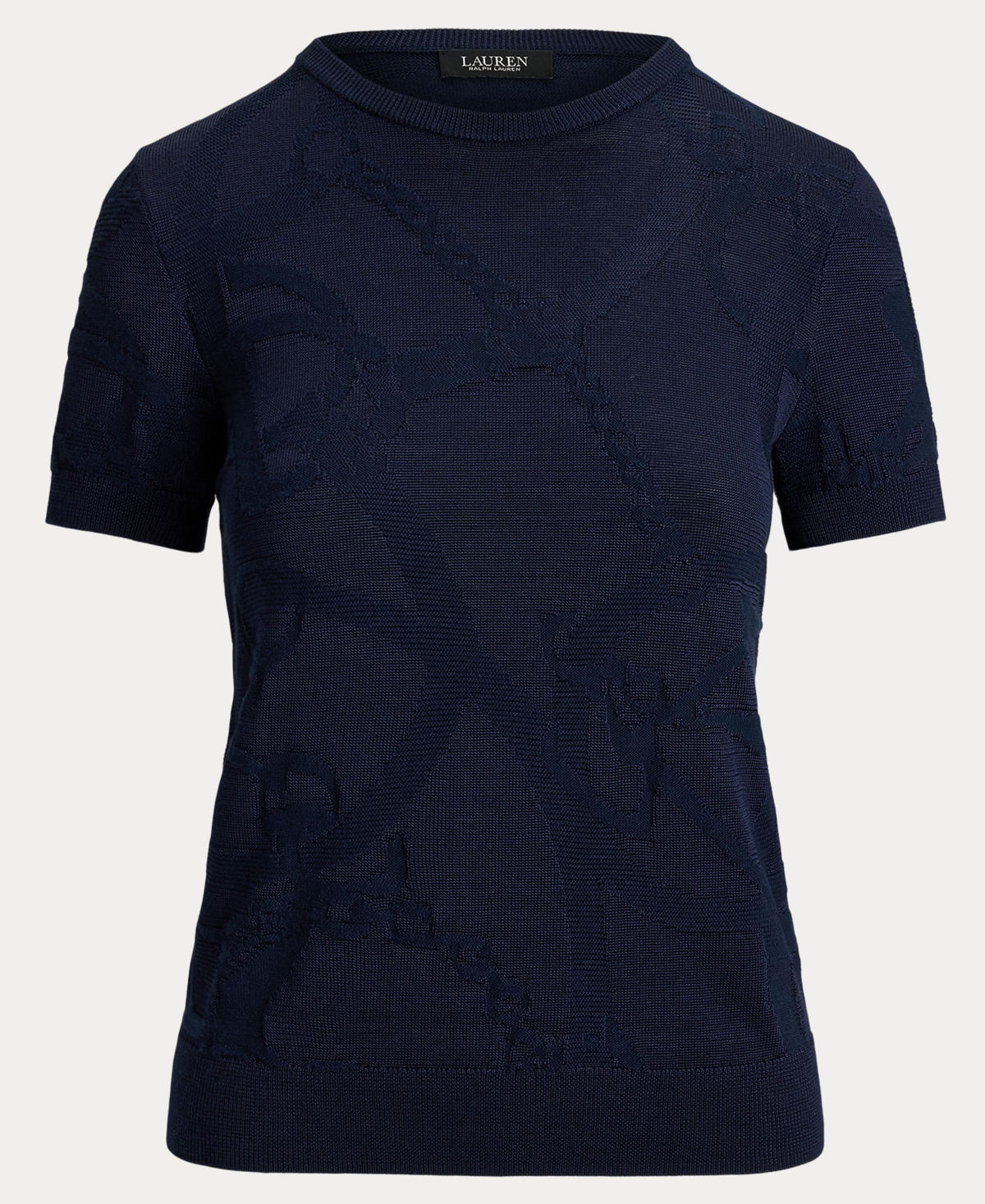 Ralph Lauren Women's Belting-motif Short-sleeve Sweater In Multi