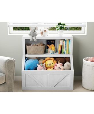 Kids Bookshelf, Wooden Toy Storage Organizer with Cubby