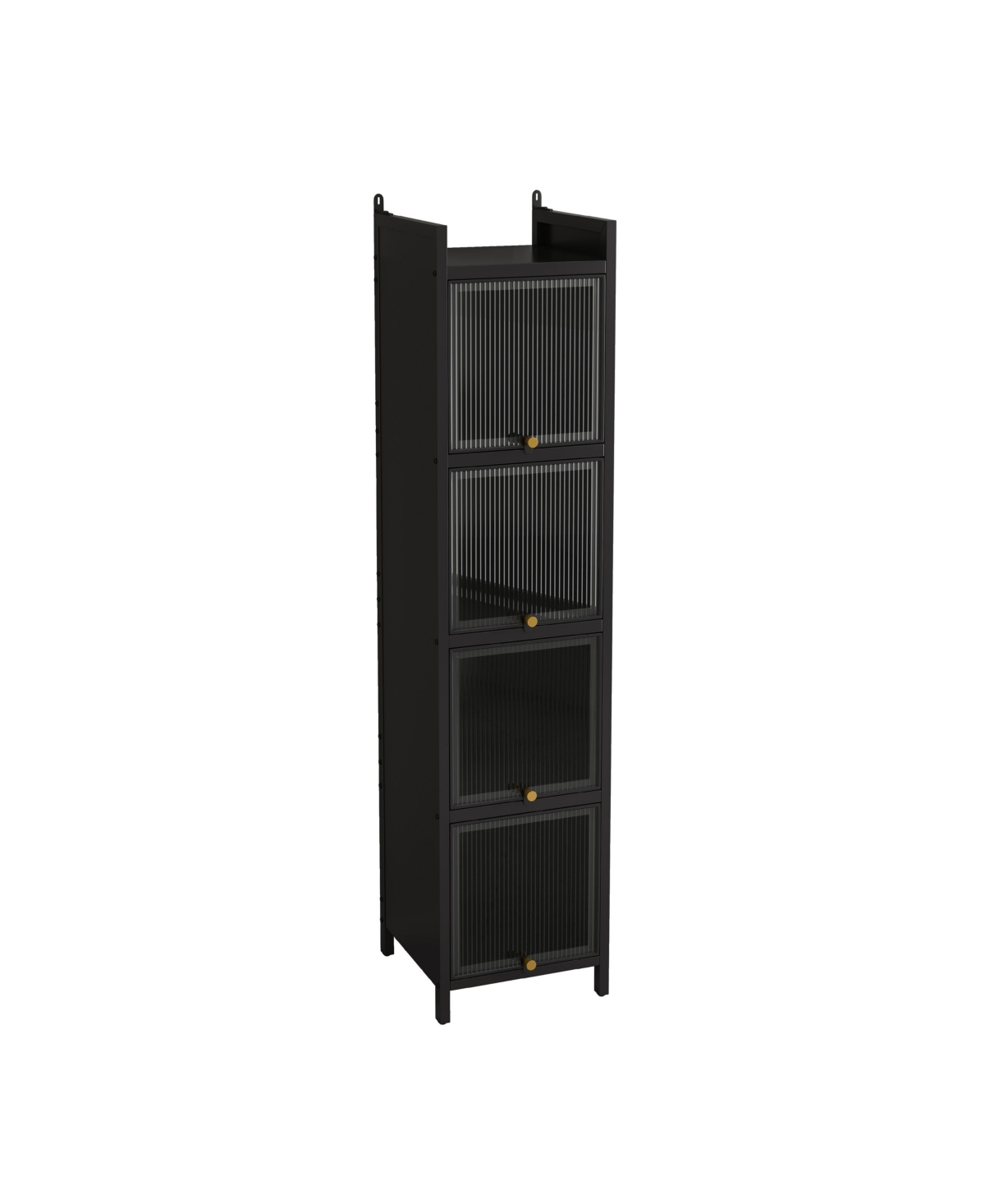 Casainc Modern Four-Tier Glass Door Cabinet with Five-Tier Storage for Living Room, Dining, Entryway, or Bathroom
