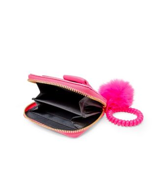 Girls Shiny Jumbo Bow Spiral Strap Wallet