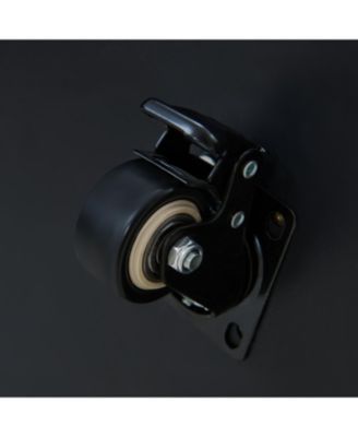 Streamdale Modern Round Coffee Table with Casters &amp; 2 Drawers Marble Top