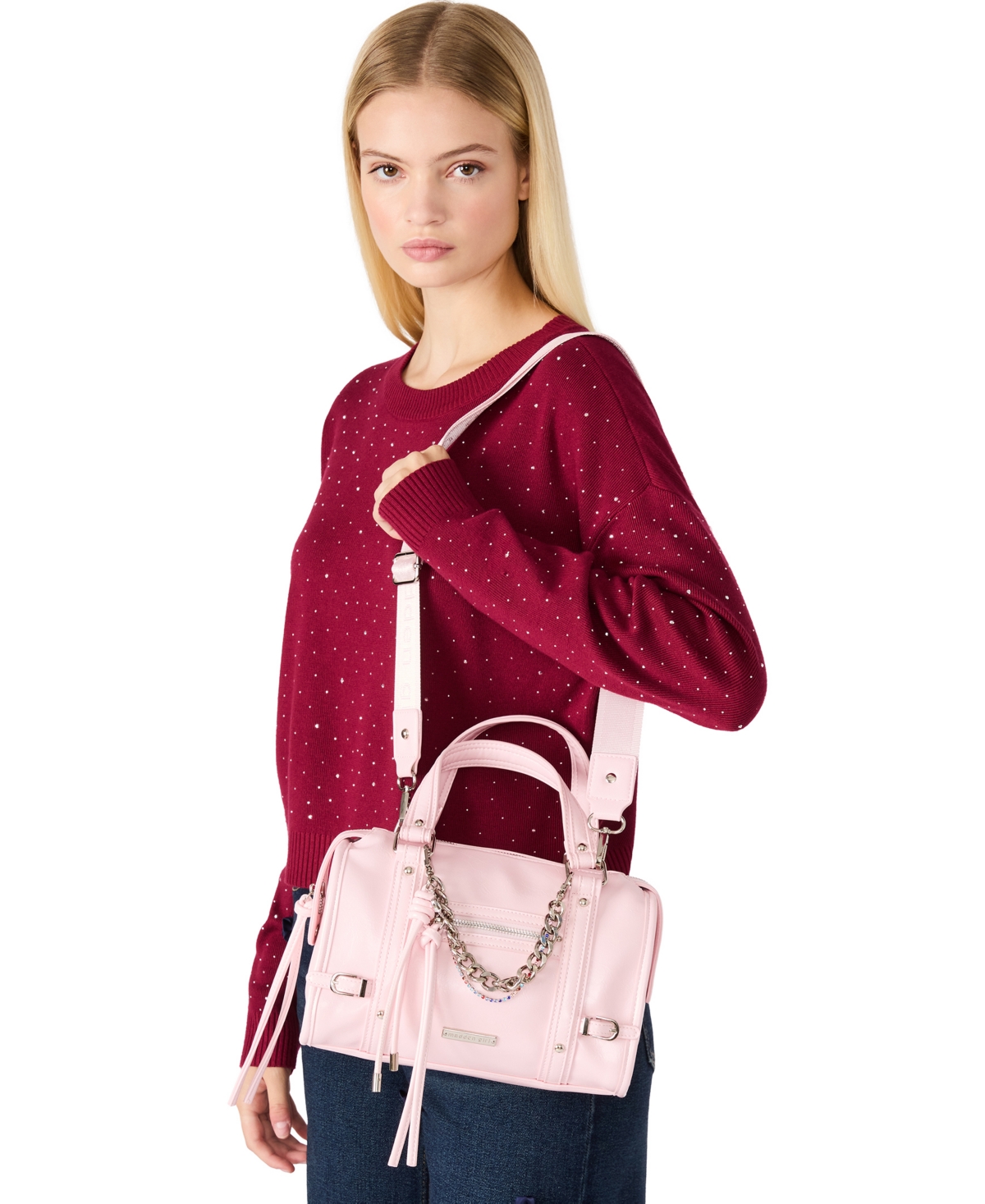 Madden Girl Audirec Satchel Bag In Pink