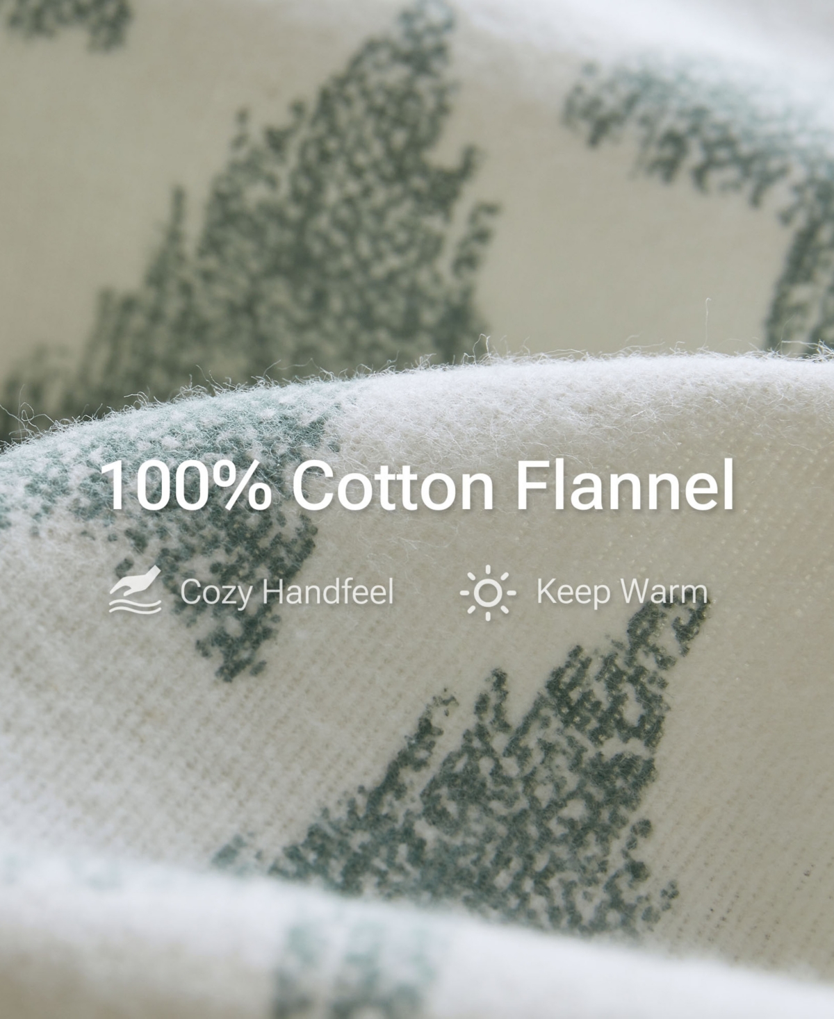 Madison Park Novelty Printed Cotton Flannel 4-pc. Sheet Set, California King In Green