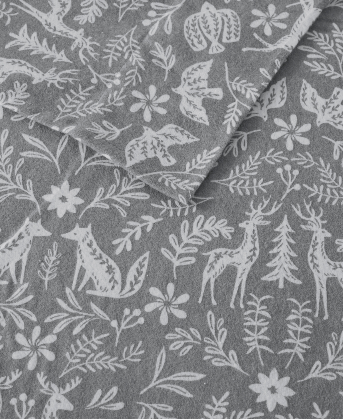 Madison Park Novelty Printed Cotton Flannel 4-pc. Sheet Set, King In Gray