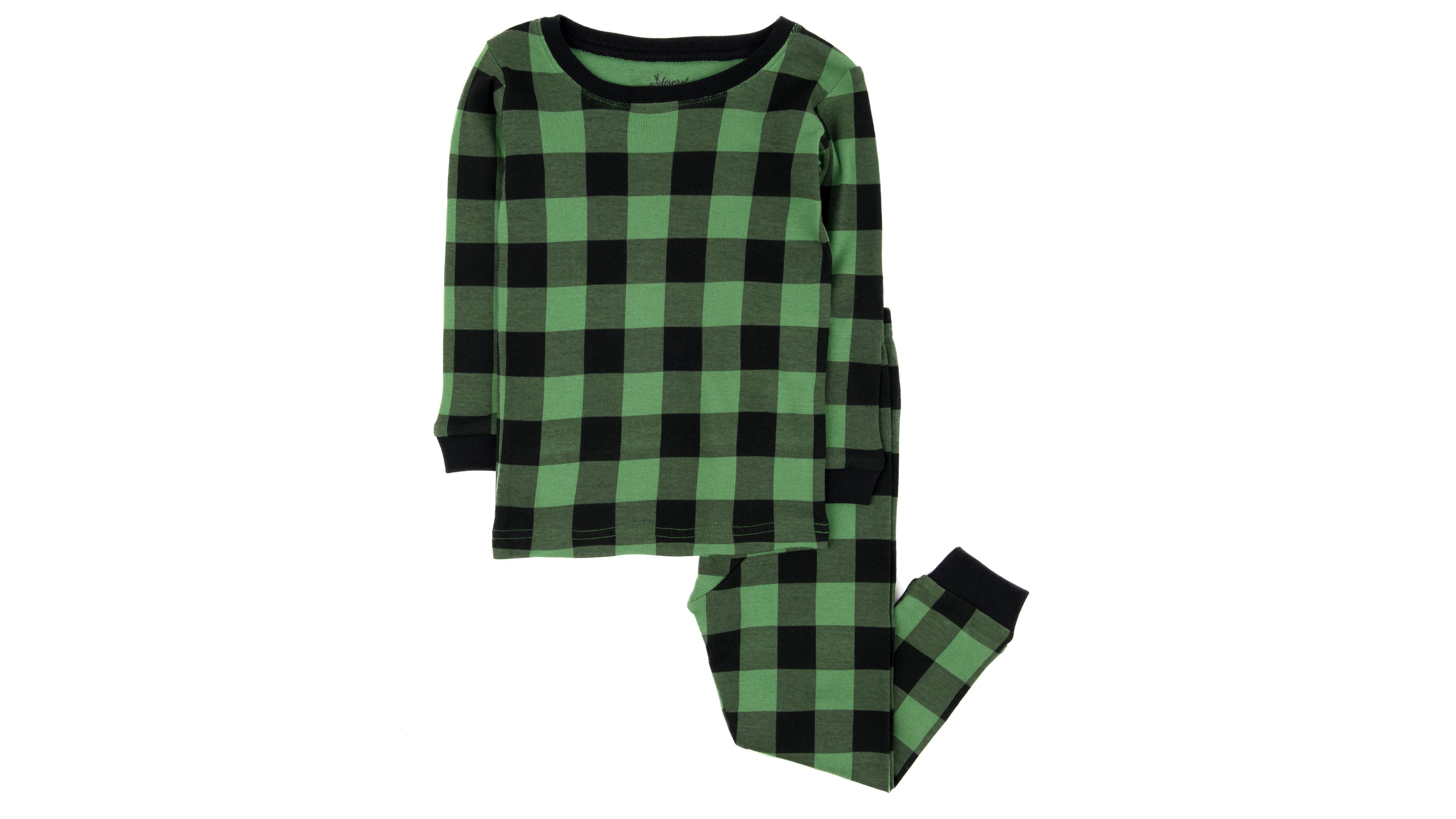 Leveret Baby Two Piece Cotton Plaid Holiday Pajamas