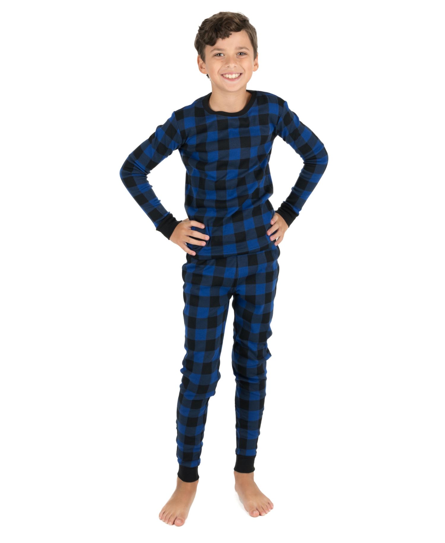 Baby Two Piece Cotton Plaid Holiday Pajamas