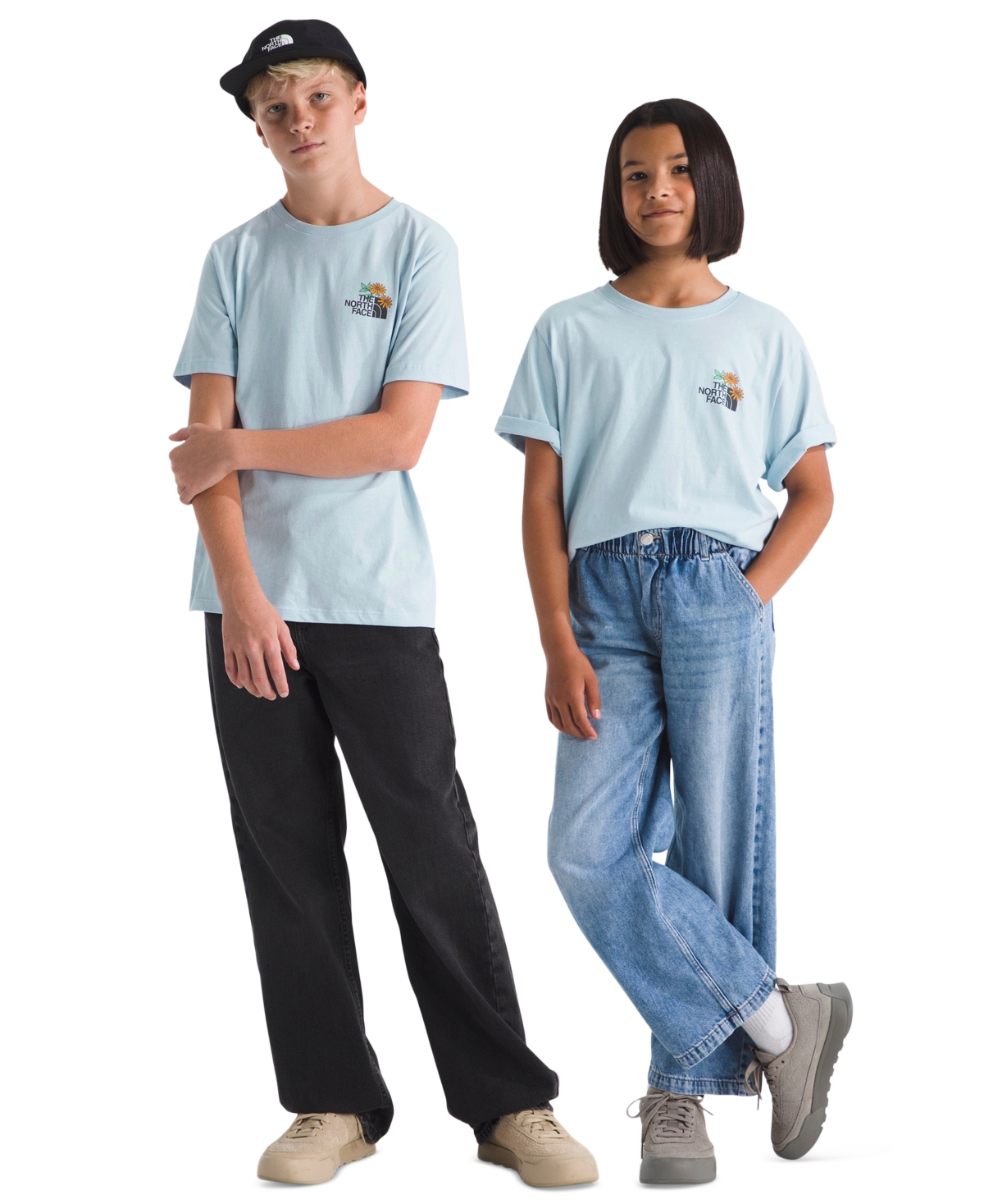 The North Face Boys and Girls 6-16 Floral Logo Short-Sleeve T-Shirt