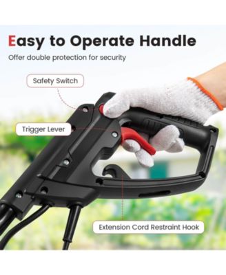 Ironmax Corded Electric Tiller Cultivator, 10 Amp Powerful Foldable Garden Rototiller