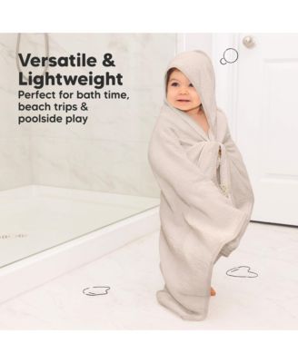 2pk Lyra Muslin Baby Towels with Hoods for Girl, Boy, Soft, Absorbent, Cotton Hooded Baby Bath Towels