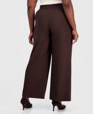 Plus Size Mid-Rise Wide-Leg Pants