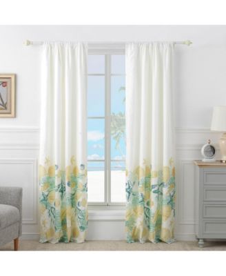 Grand Bahama Bedroom Living Room Window Curtain Panel Set, 84x84-inches, White
