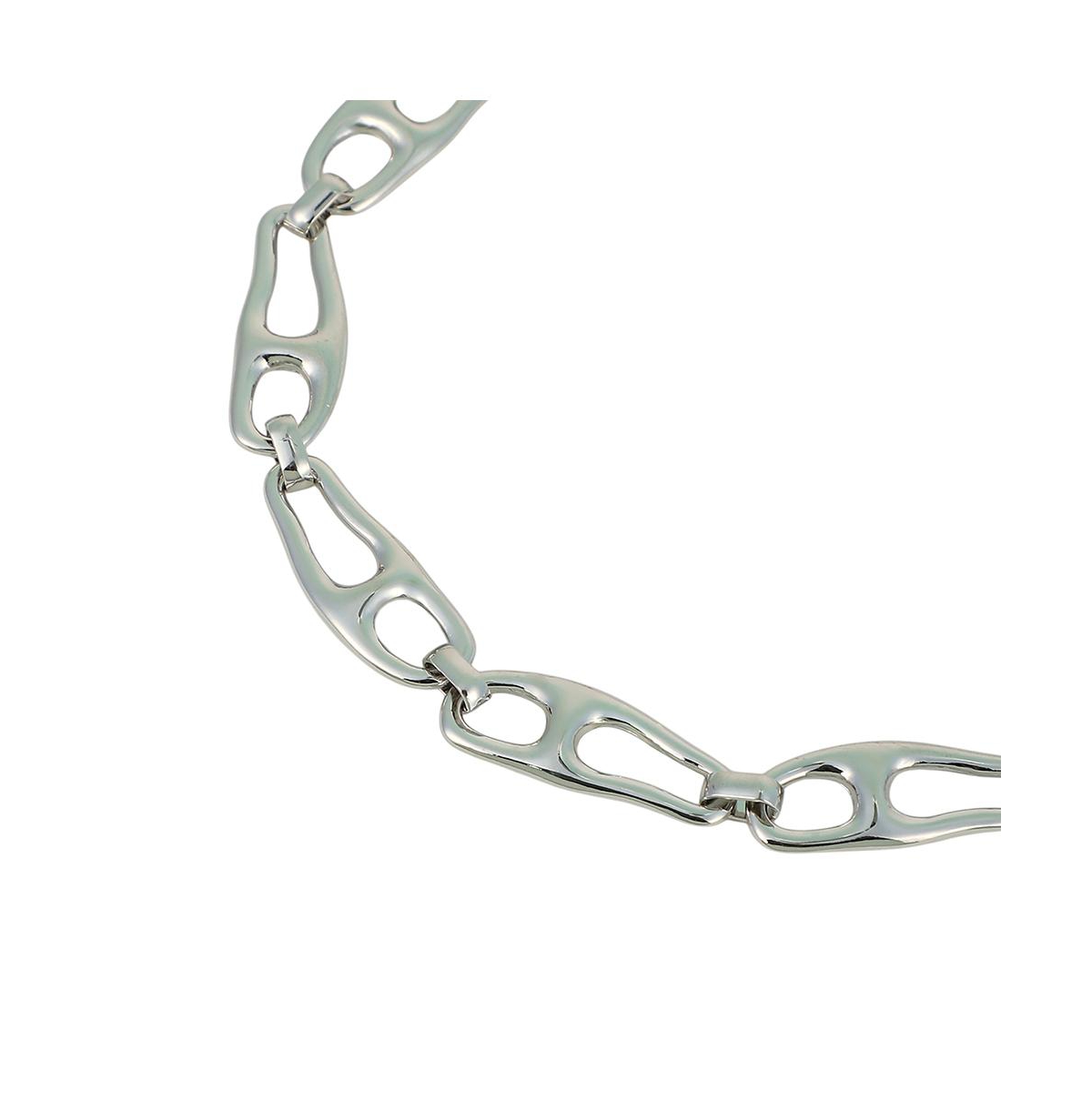 Sohi Women's The Pavement-Link Chain Necklace - Chrome Silver