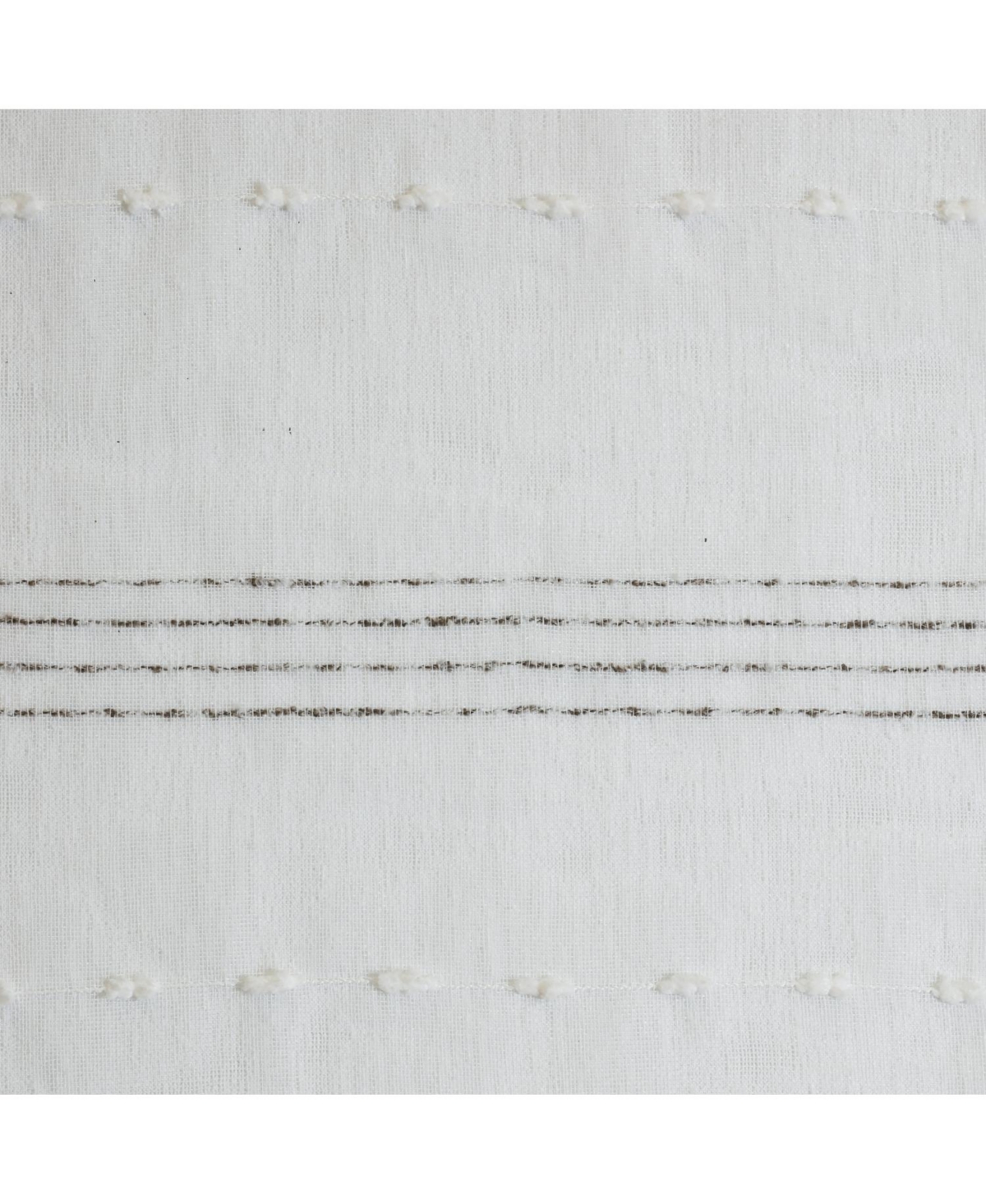 Habitat 100% Polyester Jasper Sheer Faux Linen Stripe Grommet Curtain Panel 52" x 84" White