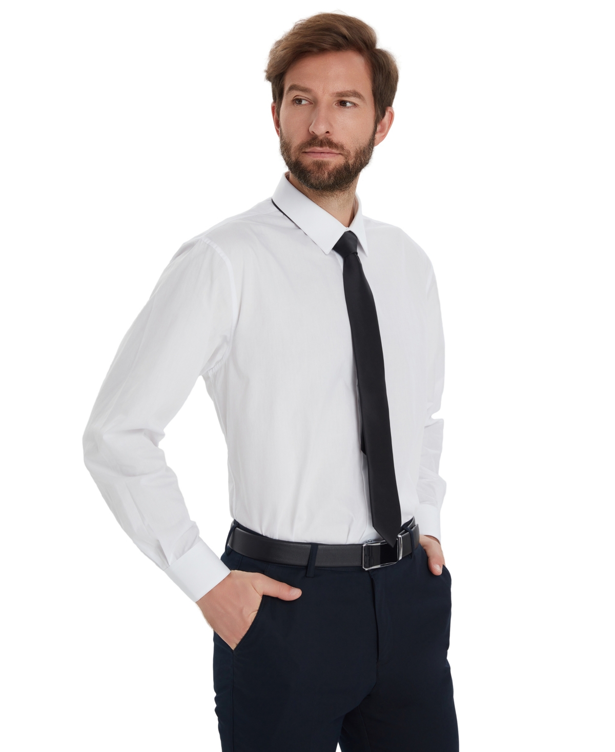 Alfani Men's Promo Solid Regular-fit Spread Collar Dress Shirt, Macy's Exclusive In White