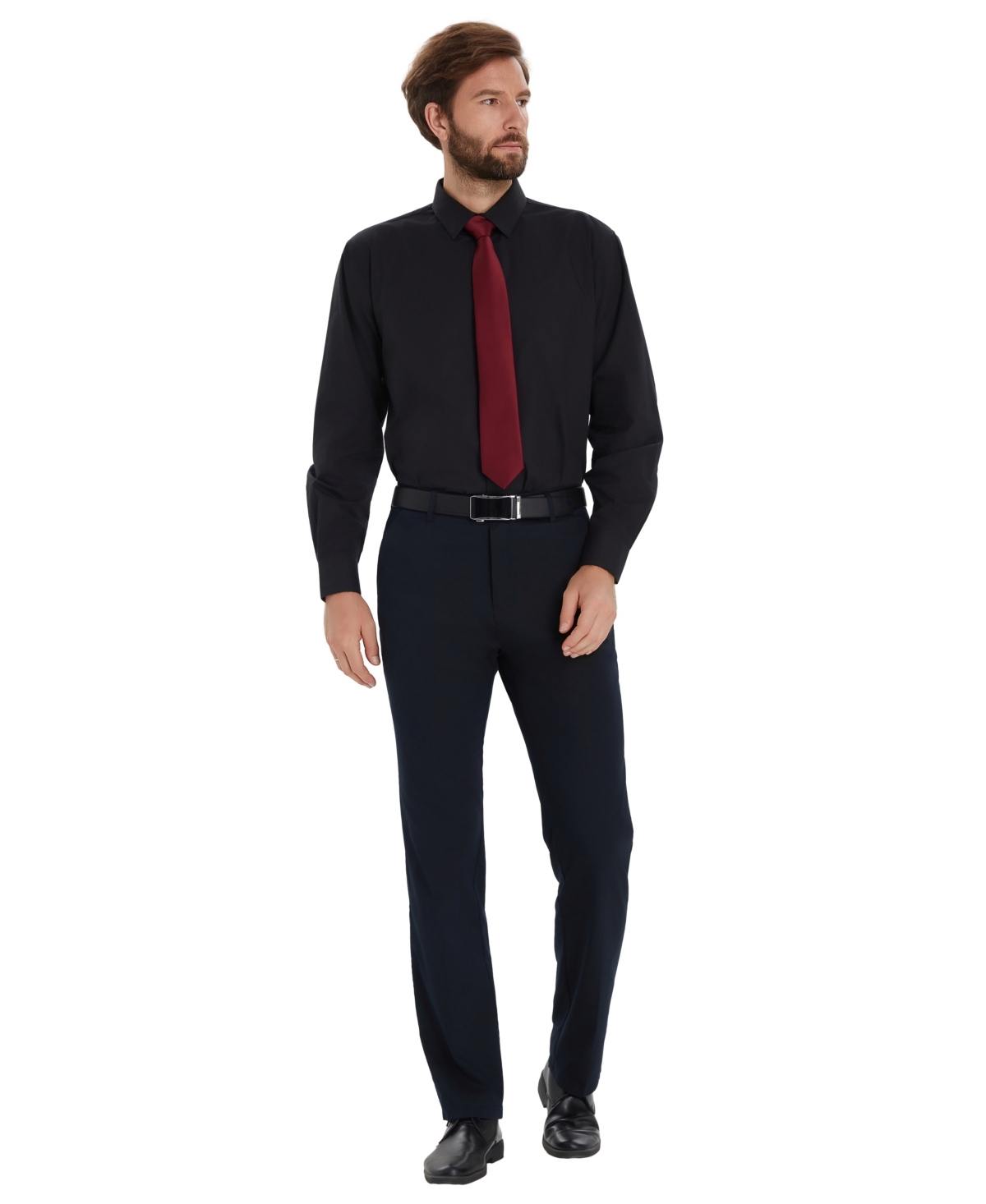 Alfani Men's Promo Solid Regular-fit Spread Collar Dress Shirt, Macy's Exclusive In Black