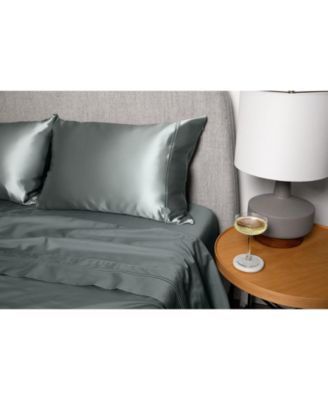 Long Staple Cotton Sheet & Silk Pillowcase 4-Pc. Set, Queen