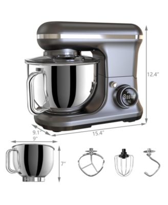 5.3 Qt Digital Display Stand Mixer 8 Speed with Egg Whisk, Dough Hook & Flat Beater