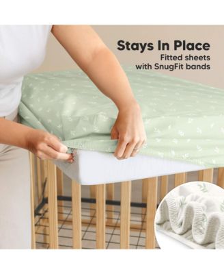 2pk Soothe Waterproof Fitted Crib Sheets for Girl, Boy, 100% Soft Cotton Crib Mattress Protector Sheet