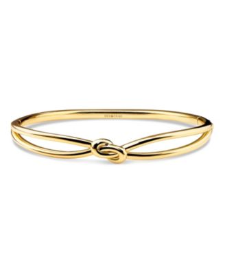 Love Knot Bangle Bracelet in Gold Plated Sterling Silver