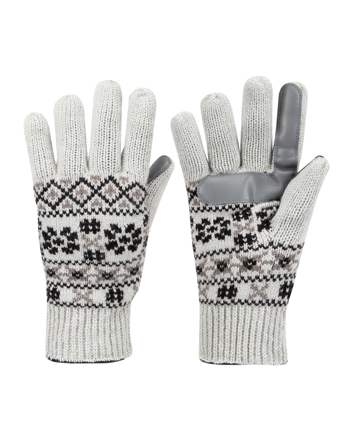 Isotoner Women's Nordic Fair Isle Knit Touchscreen Gloves In White