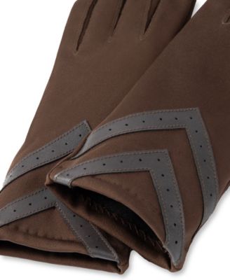 Women's Spandex Touchscreen Gloves with Chevron Detail