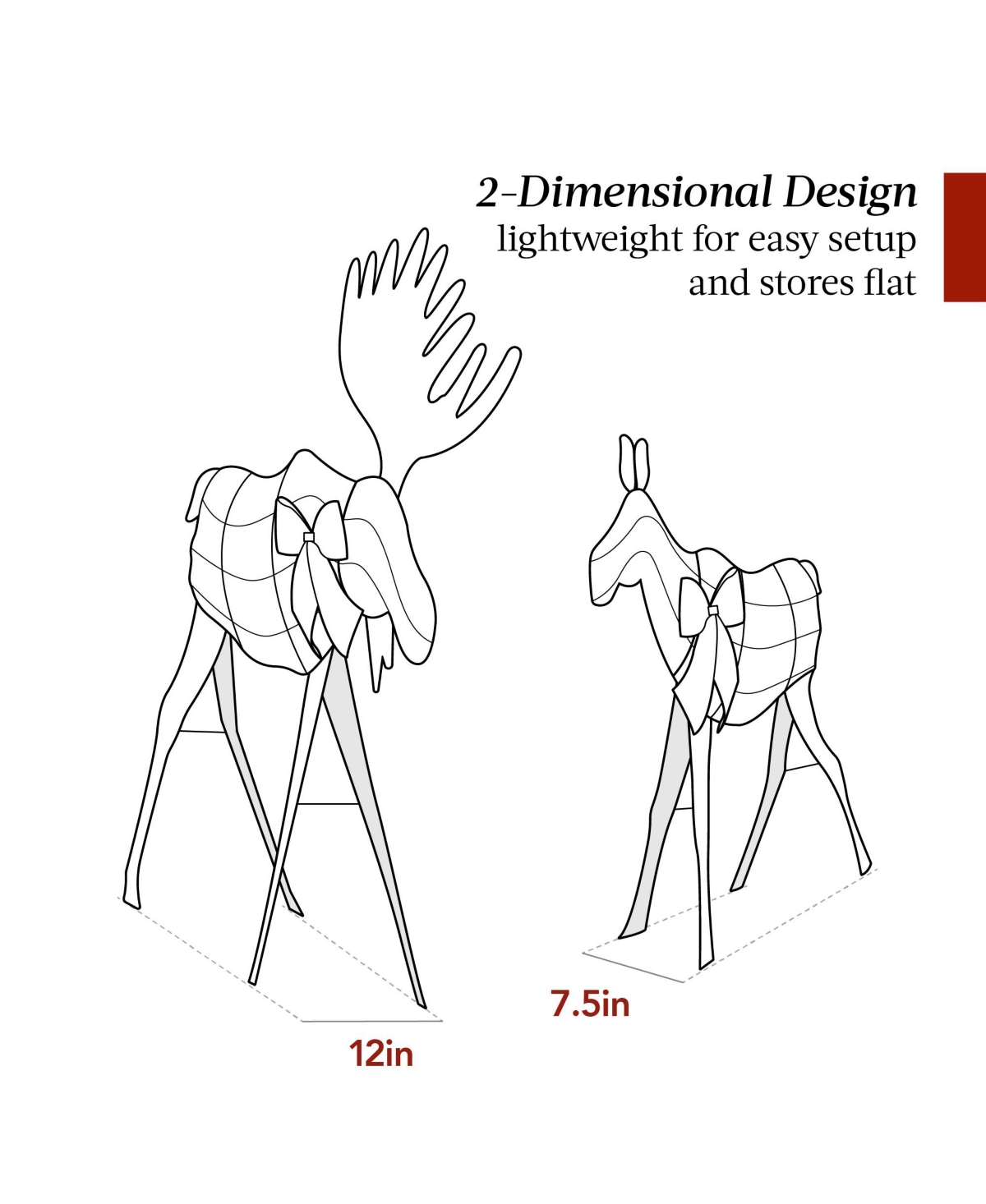 Best Choice Products 4ft 2-Piece Lighted 2D Christmas Moose Set Outdoor Decor w/ 125 Led Lights
