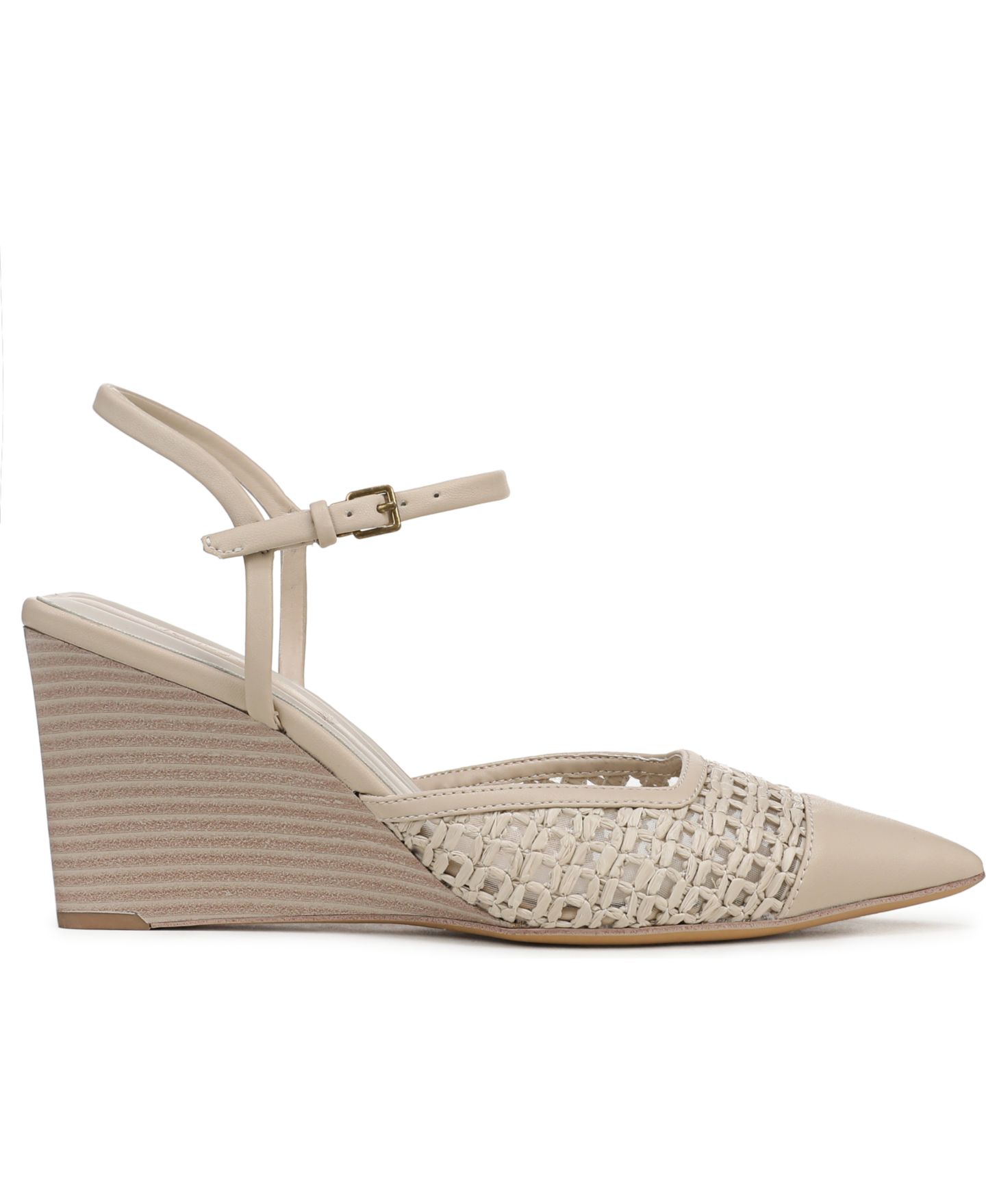 Женские туфли Franco Sarto Cherie Pointed Toe Strappy Pumps, цвет: Алебастровая искусственная кожа — фото 2