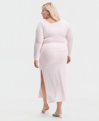 Trendy Plus Size Asymmetrical-Neck Midi Dress, Macy's Exclusive
