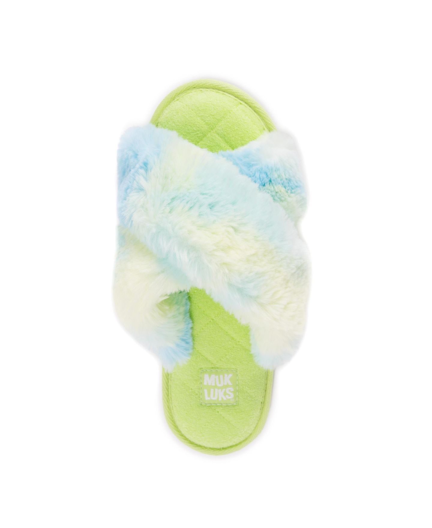 Женские тапочки MUK LUKS Perley Criss Cross Slipper, цвет: Зелёный тай-дай — фото 6